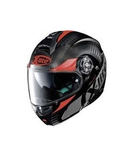 Casque Moto Modulable NOLAN - X1004 Ultra Carbon Nordhelle n-Com Red