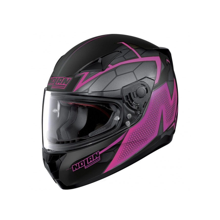 Casque Moto Intégral NOLAN - N60 5 Hexagon Flat Black/Fuchsia