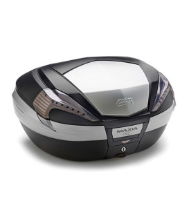 TOP CASE V56NT 56L TECH MAXIA 4 NOIR/ALU AVEC CATADIOPTRE FUMES - GIVI