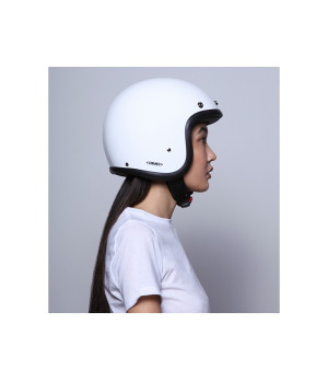 Casque Jet Vintage Solid White - Dmd