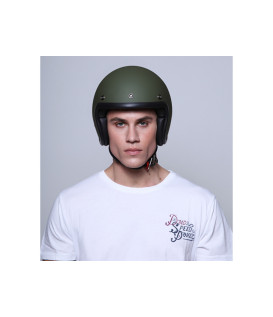 Casque Jet Vintage Matt Green - Dmd