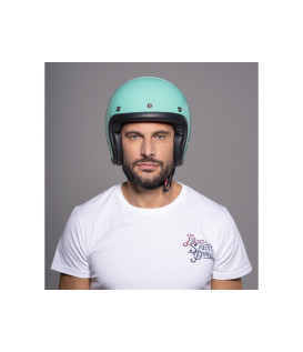 Casque Jet Vintage Turquoise - Dmd