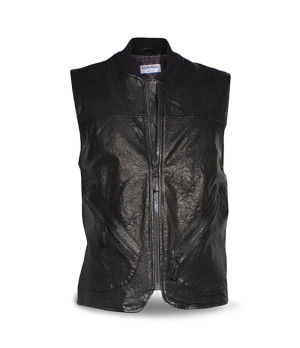 Gilet Black Leather Man - Dmd