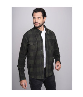 Veste Shirt Check Green Leather Man - Dmd