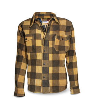 Veste Shirt Check Yellow Leather Man - Dmd