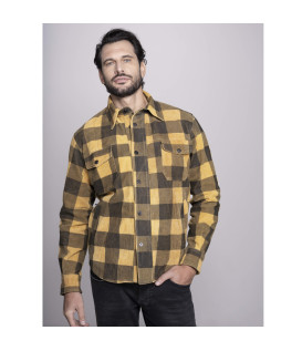 Veste Shirt Check Yellow Leather Man - Dmd