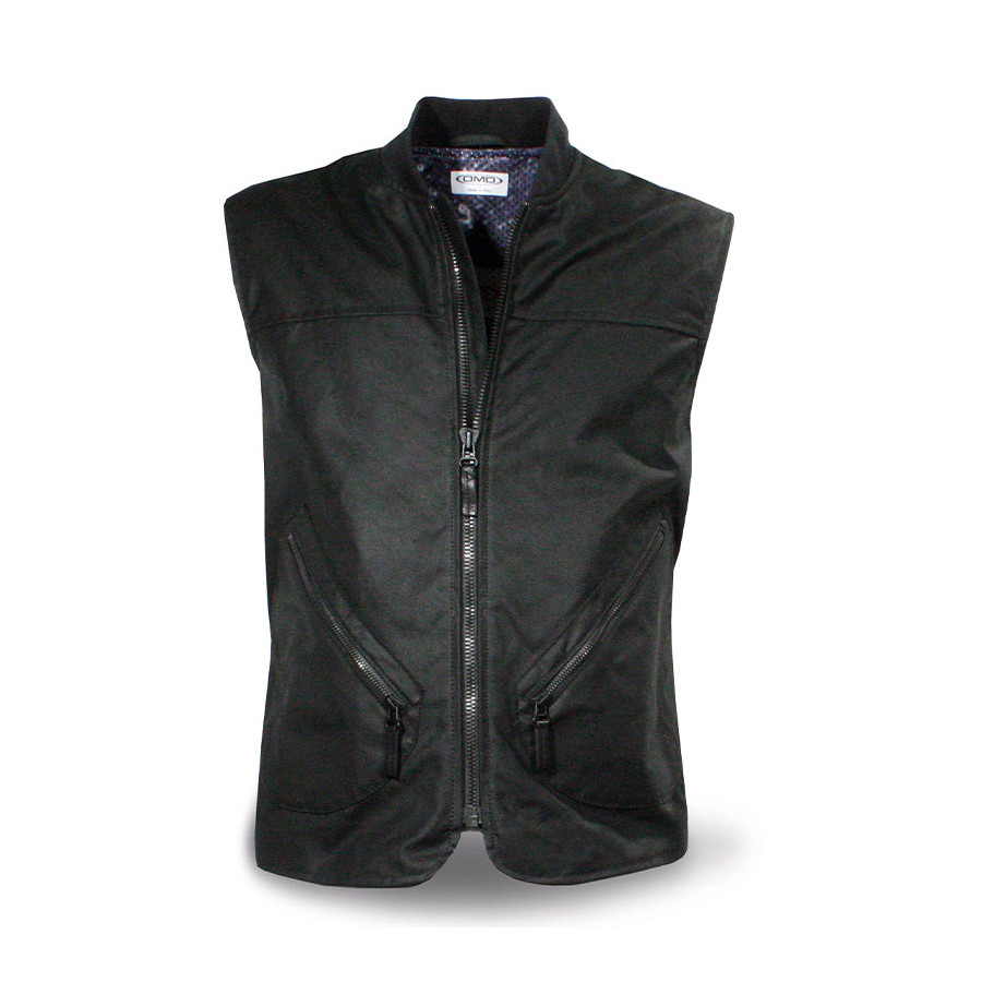 Gilet Handmade Waxed Cotton Man Black - Dmd