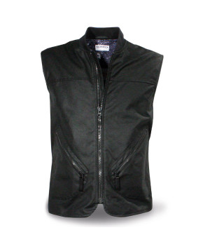 Gilet Handmade Waxed Cotton Man Black - Dmd