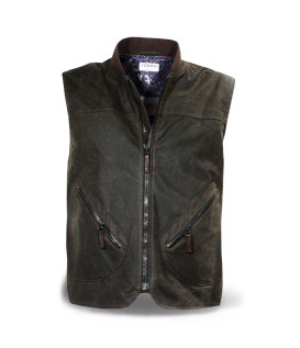 Gilet Handmade Waxed Cotton Man Olive - Dmd