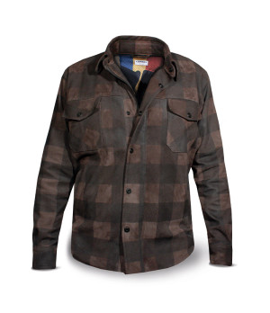 Jacket Handmade Check Brown Leather Man - Dmd