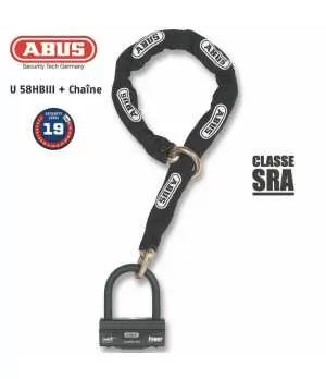 ANTIVOL U + CHAÎNE 58HB3+12KS120L - ABUS