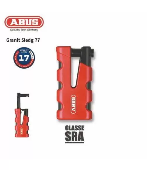 BLOQUE-DISQUE 77 GRANIT SLEDG GRIP ROUGE - ABUS