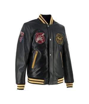Helstons - Blouson Collegian Cuir Rag x Von Dutch