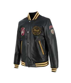 Helstons - Blouson Collegian Cuir Rag x Von Dutch