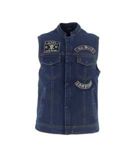 Helstons - Gilet Apache Toile Denim x Von Dutch