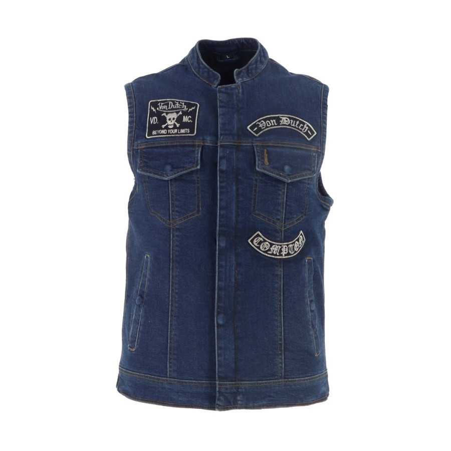 Helstons - Gilet Apache Toile Denim x Von Dutch