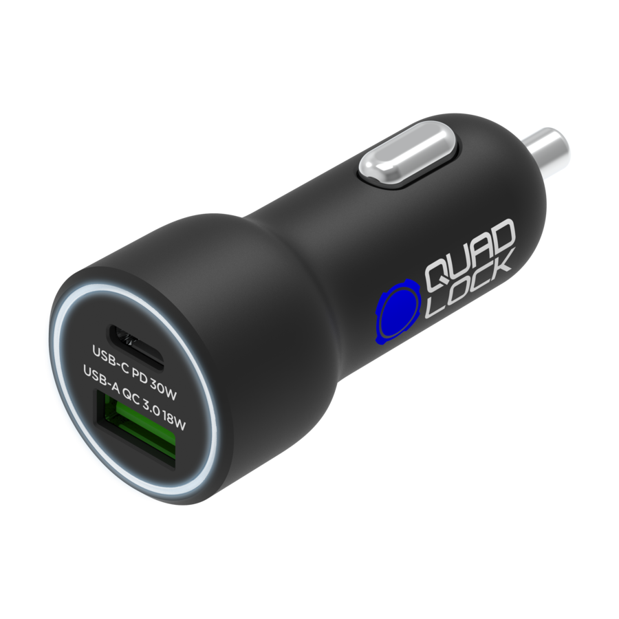 Quad lock - Chargeur Allume-Cigare Double Usb (C+A) 48W