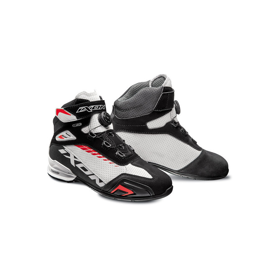 Chaussures moto Ixon Bull Vented noir/blanc/rouge