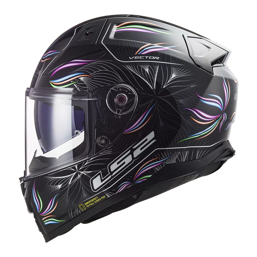 CASQUE INTÉGRAL FF811 VECTOR II TROPICAL BLACK WHITE - LS2