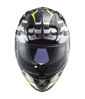CASQUE INTÉGRAL FF327 CHALLENGER CT2 FLAMES WHITE H-V YELL - LS2
