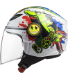 CASQUE JET ENFANT OF602 FUNNY CROCO GLOSS WHITE - LS2