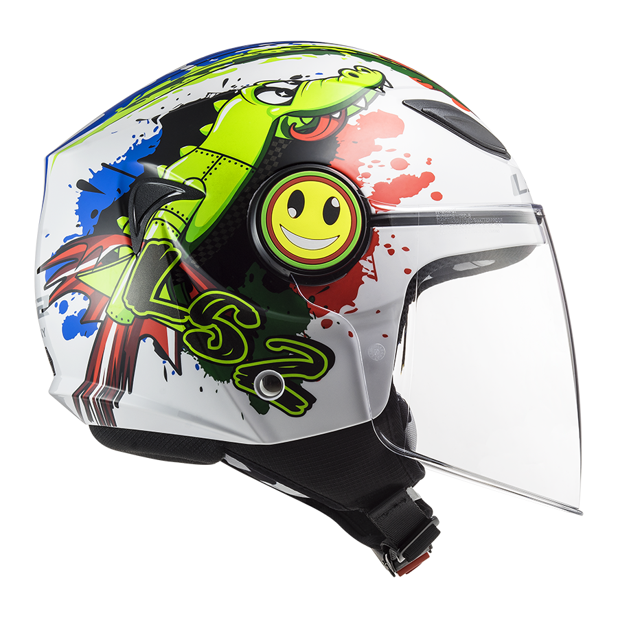 Casque Moto Enfant Ls2 OF602 FUNNY Croco Blanc Vente en Ligne 