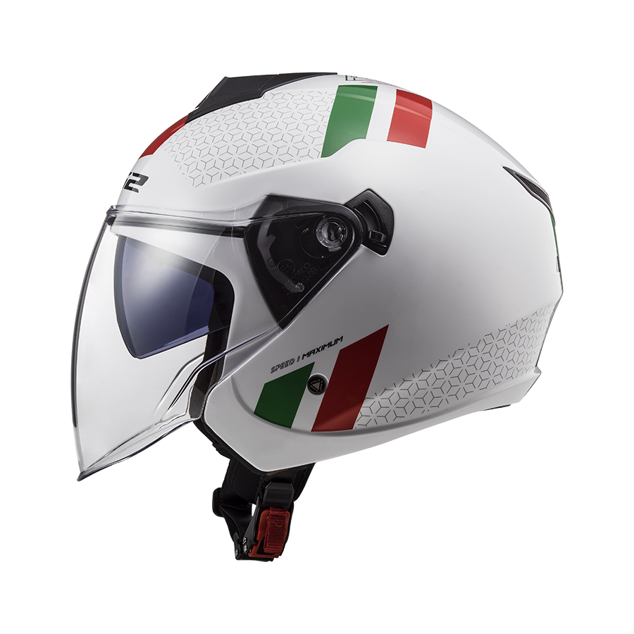 CASQUE JET OF573 TWISTER II COMBO WHITE GREEN RED - LS2