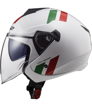 CASQUE JET OF573 TWISTER II COMBO WHITE GREEN RED - LS2