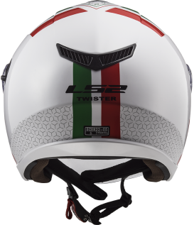 CASQUE JET OF573 TWISTER II COMBO WHITE GREEN RED - LS2