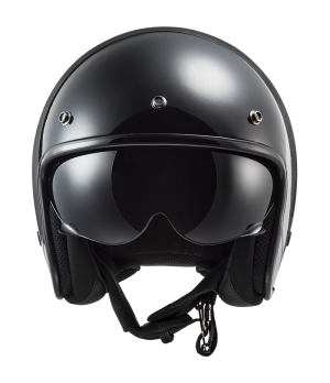 CASQUE JET OF601 BOB LINES BLACK JEANS - LS2