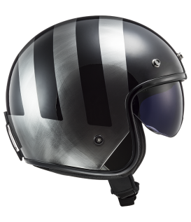 CASQUE JET OF601 BOB LINES BLACK JEANS - LS2