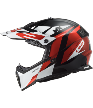 CASQUE CROSS MX437 FAST EVO STRIKE BLACK WHITE RED - LS2