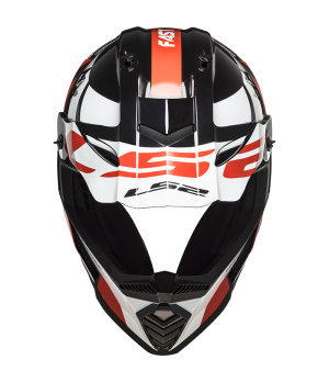 CASQUE CROSS MX437 FAST EVO STRIKE BLACK WHITE RED - LS2