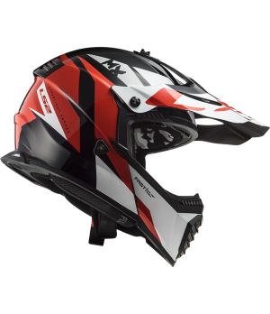 CASQUE CROSS MX437 FAST EVO STRIKE BLACK WHITE RED - LS2