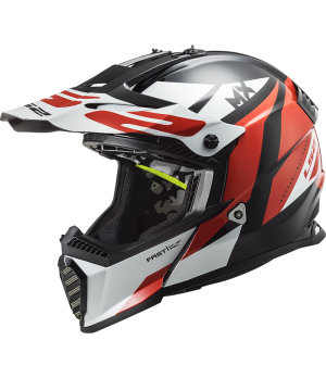 CASQUE CROSS ENFANT MX437 FAST EVO MINI STRIKE BLACK WHITE RED - LS2