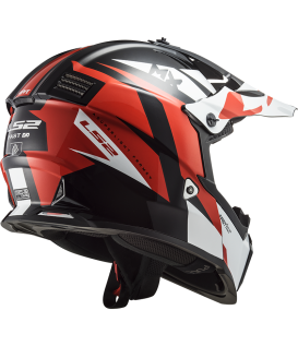 CASQUE CROSS ENFANT MX437 FAST EVO MINI STRIKE BLACK WHITE RED - LS2