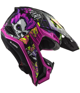 CASQUE CROSS MX703 C X-FORCE FIRESKULL VIOLET - LS2